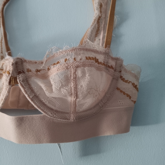 Free People Hour of Dawn Sheer Cream Lace Bra 32A - Picture 5 of 8